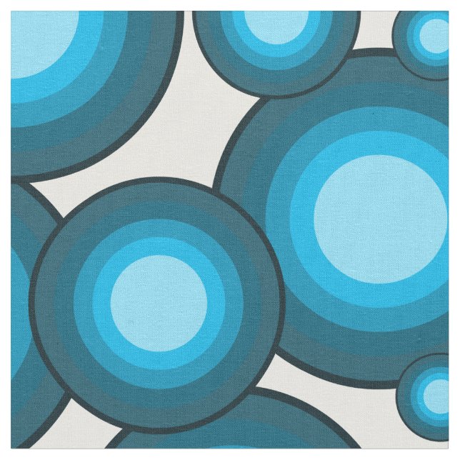 Tela El círculo de estilo de los años 70 del Azul (De cerca)