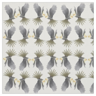Tela El Cockatiel gris que vuela repite mecánicamente