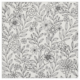 Tela El colorear floral de los Doodles