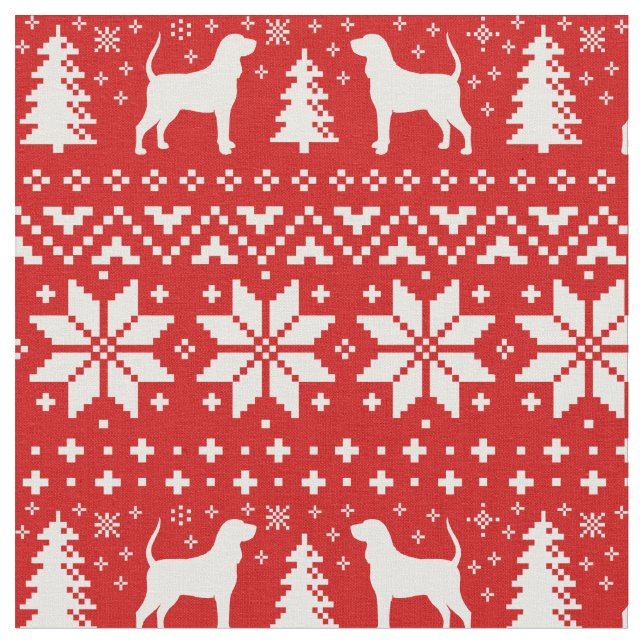Tela El Coonhound siluetea rojo del modelo del navidad (De cerca)