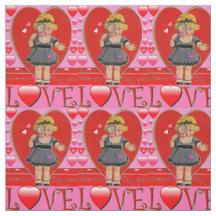 Tela El día de San Valentín Retro Art Fabric - Algodón 