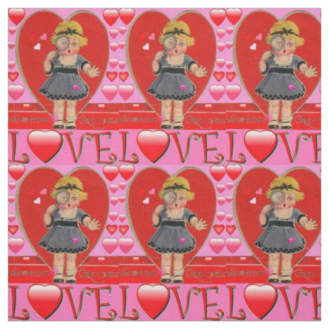 Tela El día de San Valentín Retro Art Fabric - Algodón  (Retal)