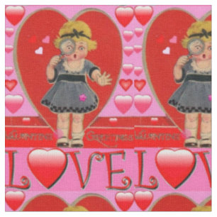Tela El día de San Valentín Retro Art Fabric - Algodón