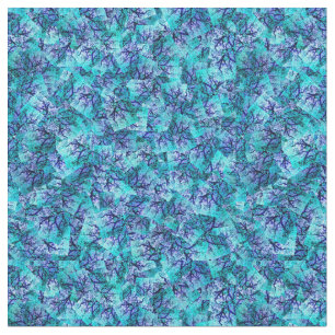 Tela El diseño abstracto del árbol de jacaranda azul Aq