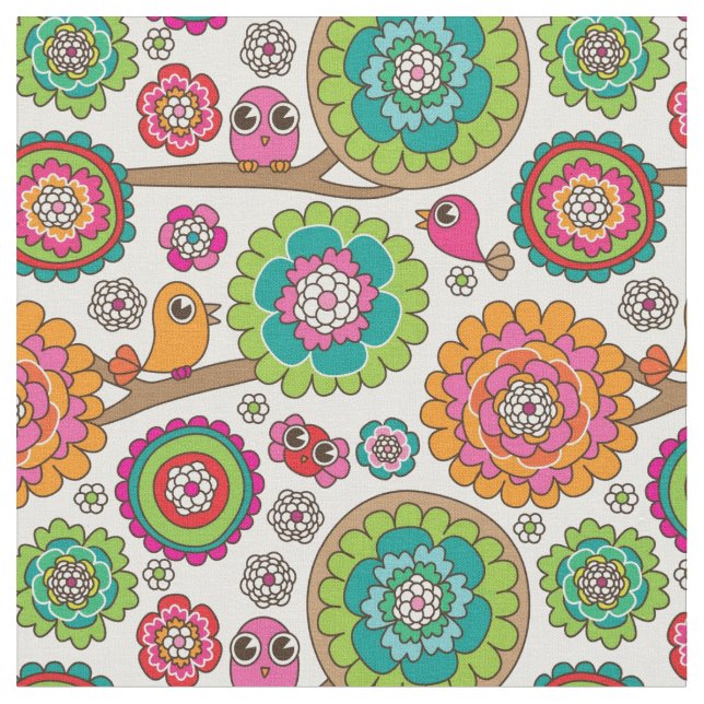 Tela el doodle florece el modelo del fondo (De cerca)