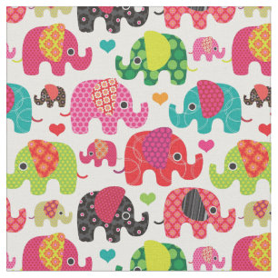 Tela el elefante retro embroma el papel pintado del
