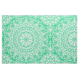 Tela El encaje blanco de Mandala bohemia sobre el verde