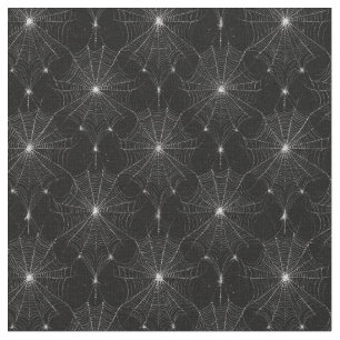 Tela El encaje de Spiderweb de plata en negro