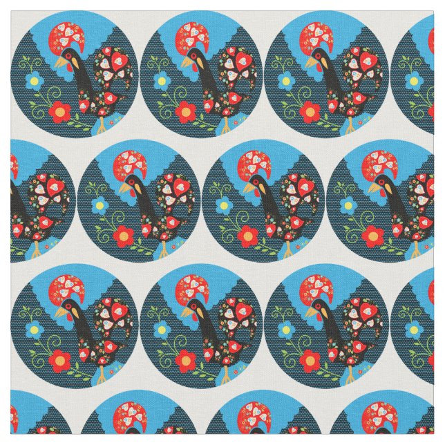 Tela El gallo de Portugal (De cerca)