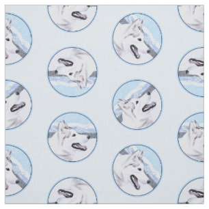 Tela El Husky Siberiano pinta arte de perro blanco y pl