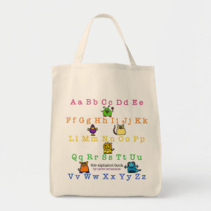 Tela el libro del alfabeto - cubierta - bolso de