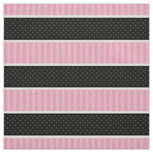 Tela El lunar rosado y negro raya el modelo