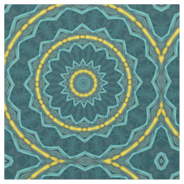 Tela El oro verde azulado Starburst de la turquesa (De cerca)