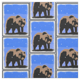 Tela El oso pardo en invierno - Arte de vida salvaje or