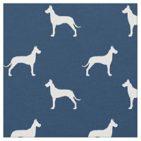 El perro de great dane siluetea el azul y el