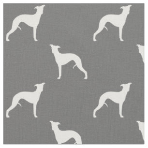 Tela El perro de Whippet siluetea gris y blanco del