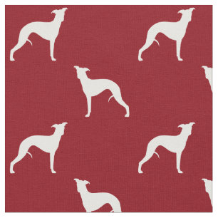 Tela El perro de Whippet siluetea rojo y blanco del