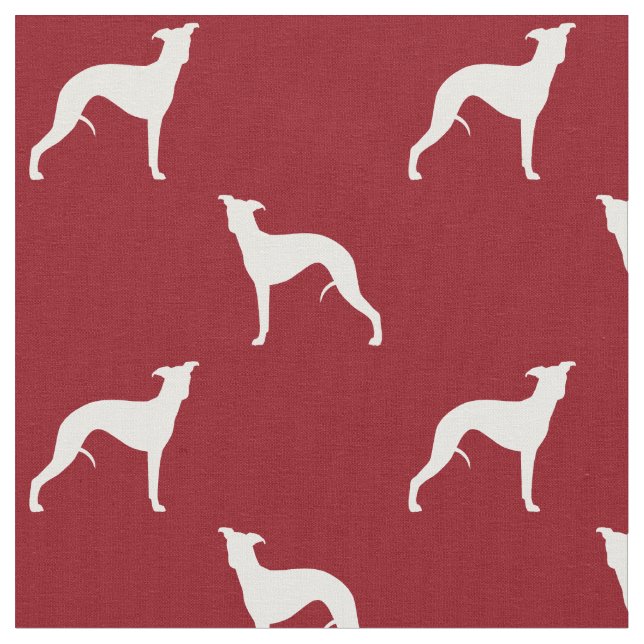 Tela El perro de Whippet siluetea rojo y blanco del (De cerca)