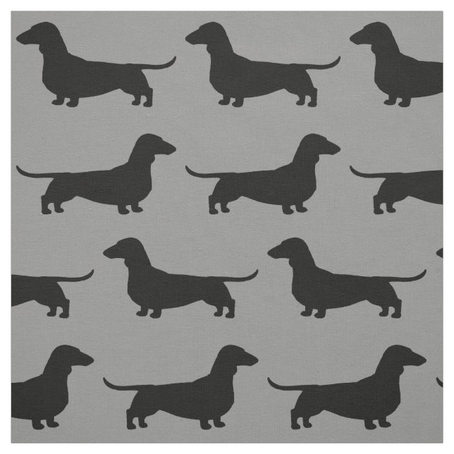 Tela El perro del Dachshund siluetea el modelo gris y (Retal)