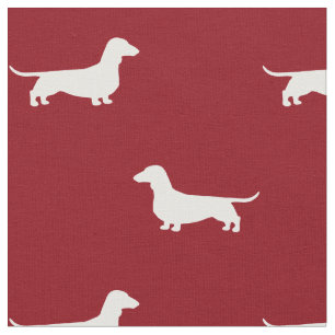 Tela El perro del Dachshund siluetea rojo y blanco del