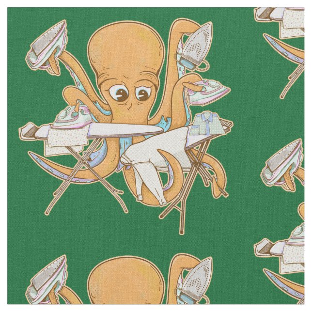 Tela El planchado de pulpo, abrumado por las tareas. (De cerca)