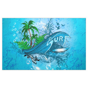 Tela El practicar surf, tabla hawaiana