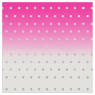 Tela El Purpurina moderno Girly Polka Dots Neon Pink Om