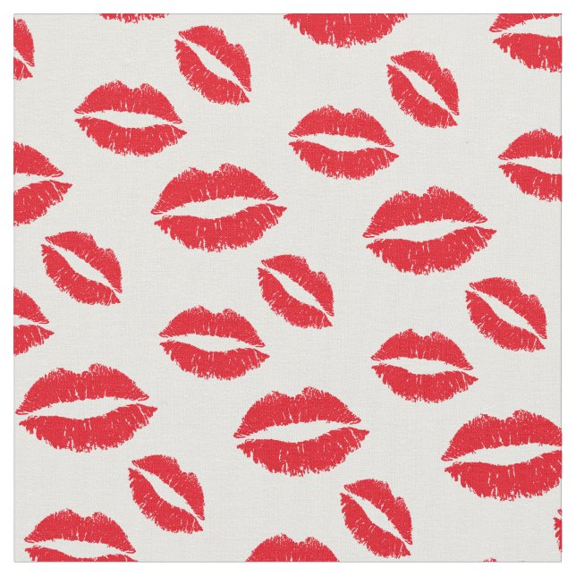 Tela El rojo elegante besa el modelo de los labios (De cerca)