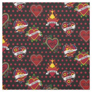 Tela El tatuaje de la mamá despuntada de la polka roja