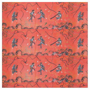 Tela El tejido aborigen de los bailarines Red Sun