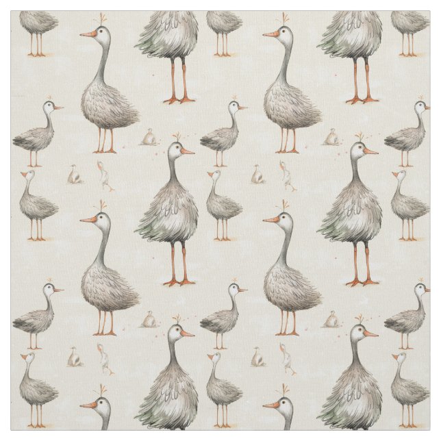 Tela El vuelo de Fancy: Geese caprichoso (Retal)