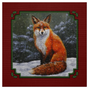 Tela El zorro rojo curado en la nieve de invierno