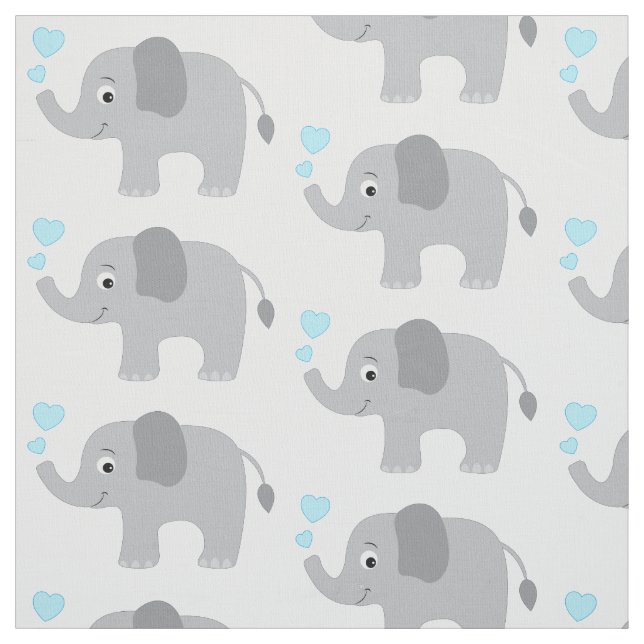 Tela Elefante bebé con corazones azules (Retal)
