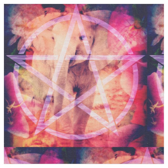 Tela Elefante bebé Pentagram (De cerca)