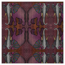 Tela Elefante de Patchwork Africano (Pluma, Naranja, Gr