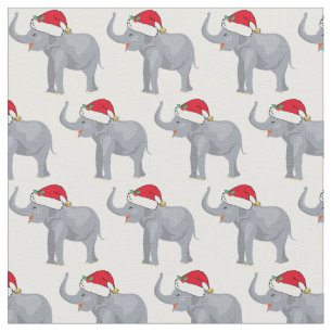 Tela Elefante navidad en Santa Hat aburrido feriado