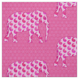 Tela elefante paisley - hielo rosa y fucsia