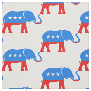 Tela Elefante republicano rojo blanco