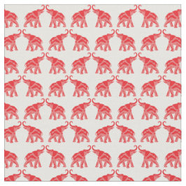 Tela Elefante rojo afortunado