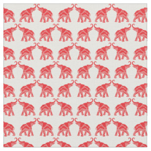 Tela Elefante rojo afortunado