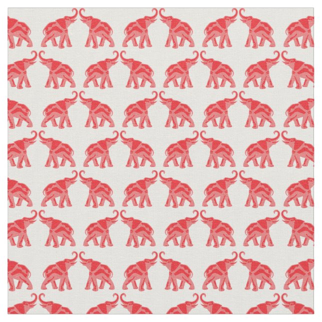 Tela Elefante rojo afortunado (De cerca)