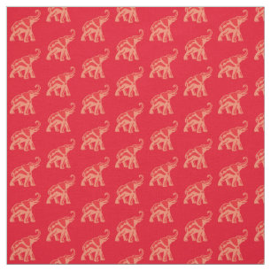 Tela Elefante Rojo Afortunado