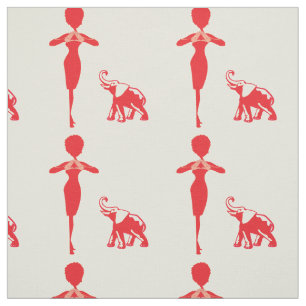 Tela Elefante Rojo Afortunado