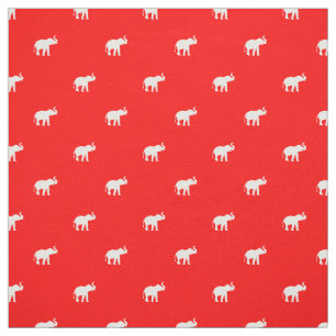 Tela Elefante rojo afortunado