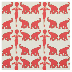 Tela Elefante Rojo Afortunado