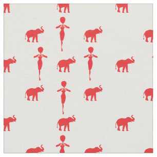 Tela Elefante Rojo Afortunado