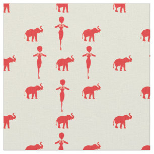 Tela Elefante Rojo Afortunado