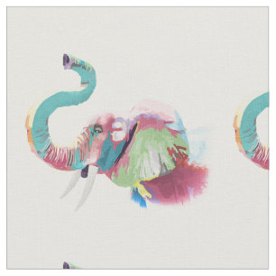 Tela Elefante vibrante colorido de moda impresionante