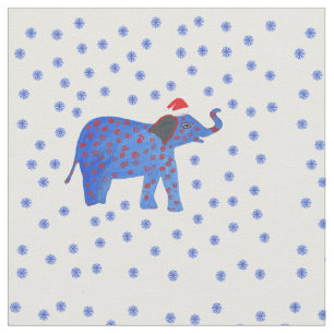 Tela Elefante y copos de nieve
