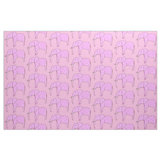 Tela Elefantes rosados con Personalizado de puntos de p